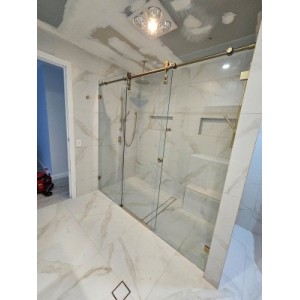 Sero-Frameless Sliding Door Wall to Wall 3 Panels Set Up Shower Screen 2051-2100*2000H